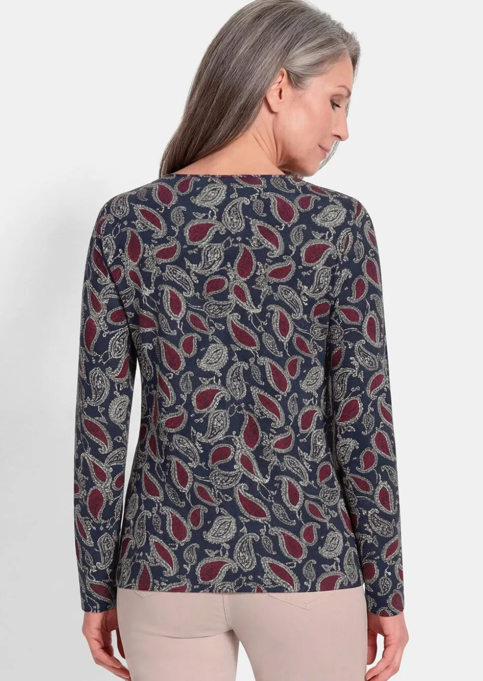 T-shirt à manches longues avec motif cachemire