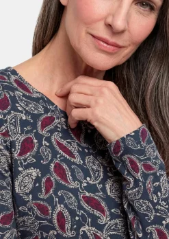 T-shirt à manches longues avec motif cachemire
