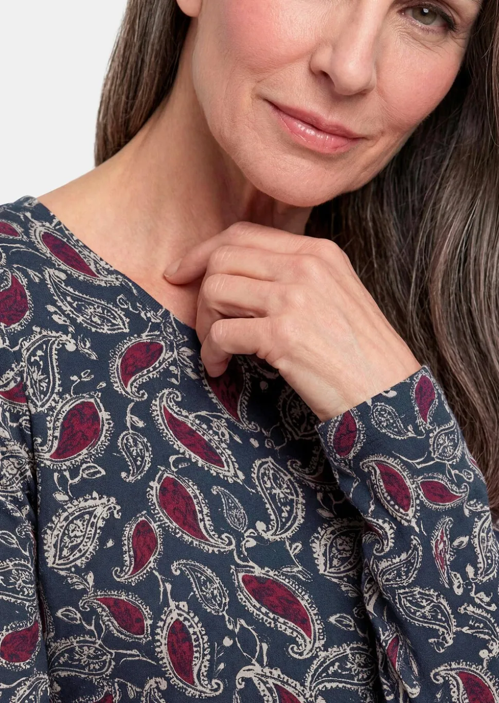 T-shirt à manches longues avec motif cachemire