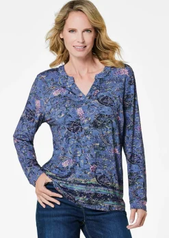 T-shirt à manches longues avec motif cachemire