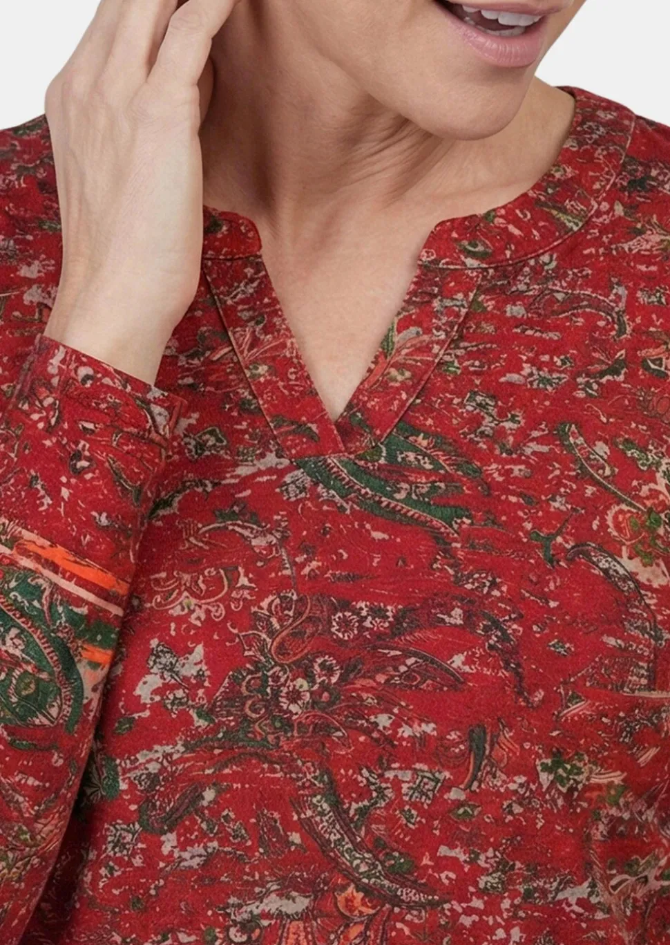 T-shirt à manches longues avec motif cachemire