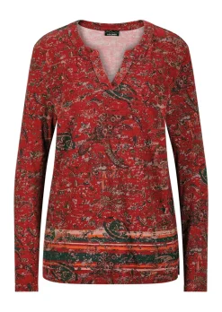 T-shirt à manches longues avec motif cachemire