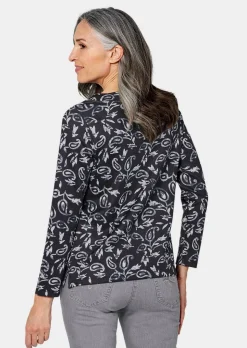 T-shirt à manches longues et imprimé métallisé