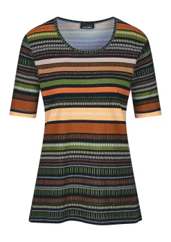 T-shirt rayé en coton et Modal