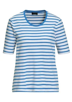 T-shirt rayé à manches coudes