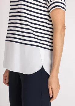 T-shirt à rayures avec base rapportée