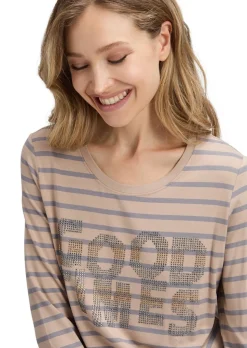 T-shirt à rayures avec imprimé scintillant