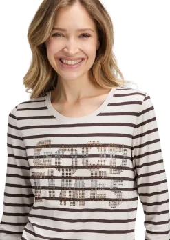T-shirt à rayures avec imprimé scintillant