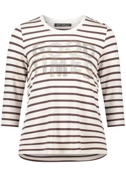 T-shirt à rayures avec imprimé scintillant