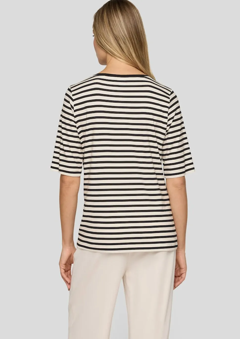 T-shirt à rayures avec inscription scintillante