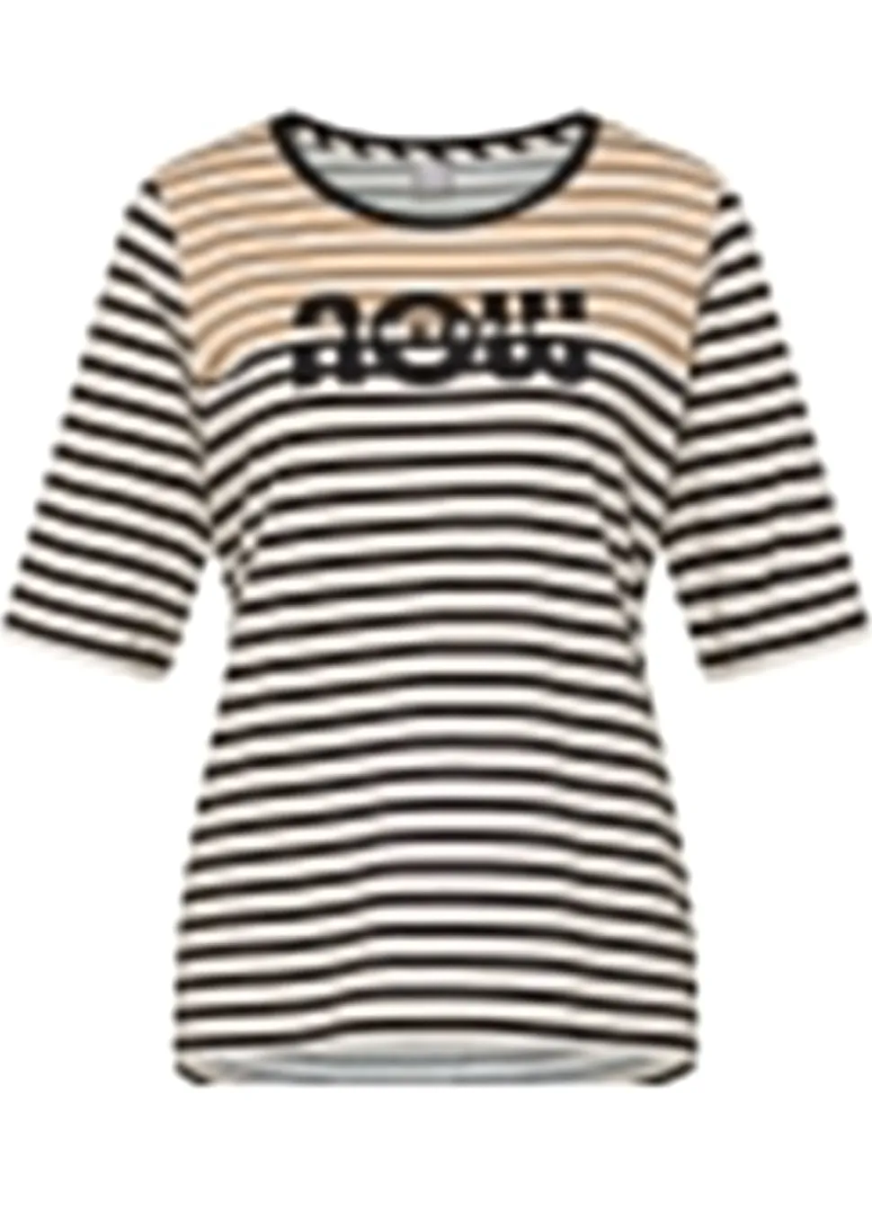 T-shirt à rayures avec inscription scintillante