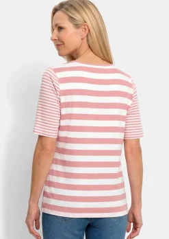 T-shirt à rayures en doux mélange de coton