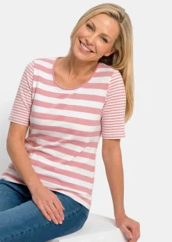 T-shirt à rayures en doux mélange de coton