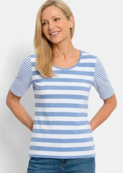 T-shirt à rayures en doux mélange de coton