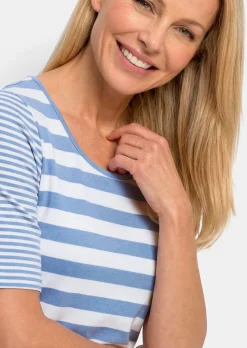 T-shirt à rayures en doux mélange de coton