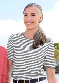 T-shirt à rayures en jersey de viscose