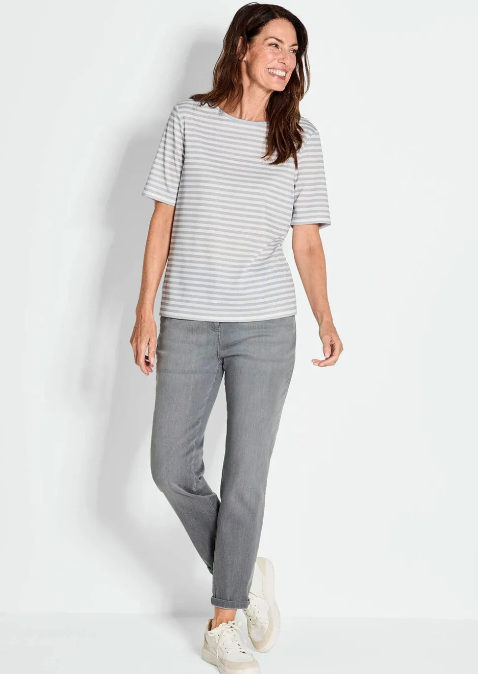 T-shirt à rayures en jersey de viscose