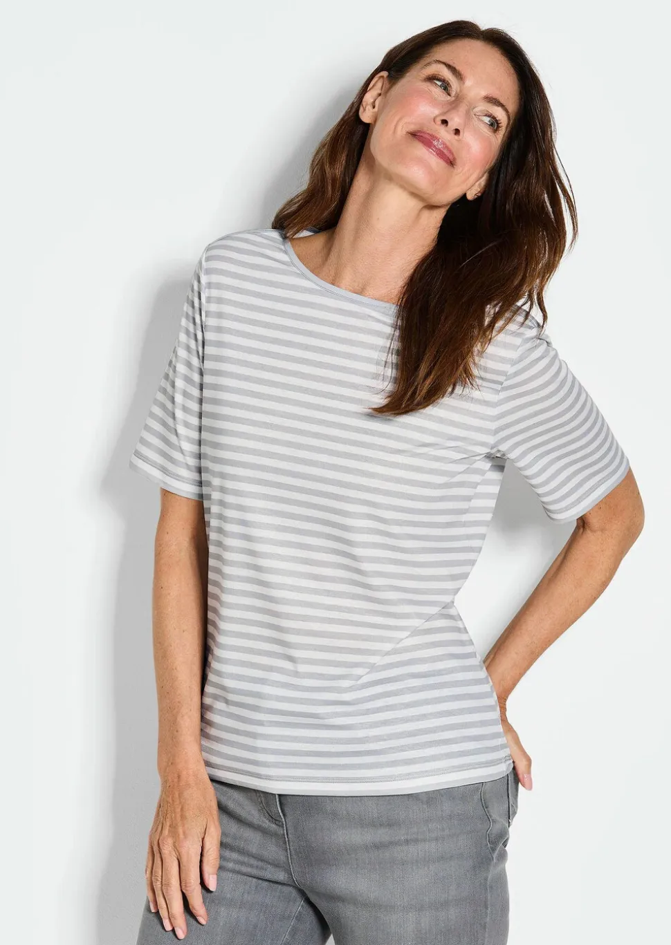 T-shirt à rayures en jersey de viscose