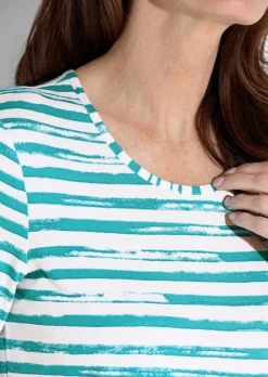 T-shirt à rayures en jersey de viscose