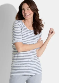 T-shirt à rayures en jersey de viscose