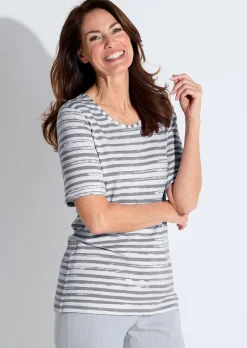 T-shirt à rayures en jersey de viscose