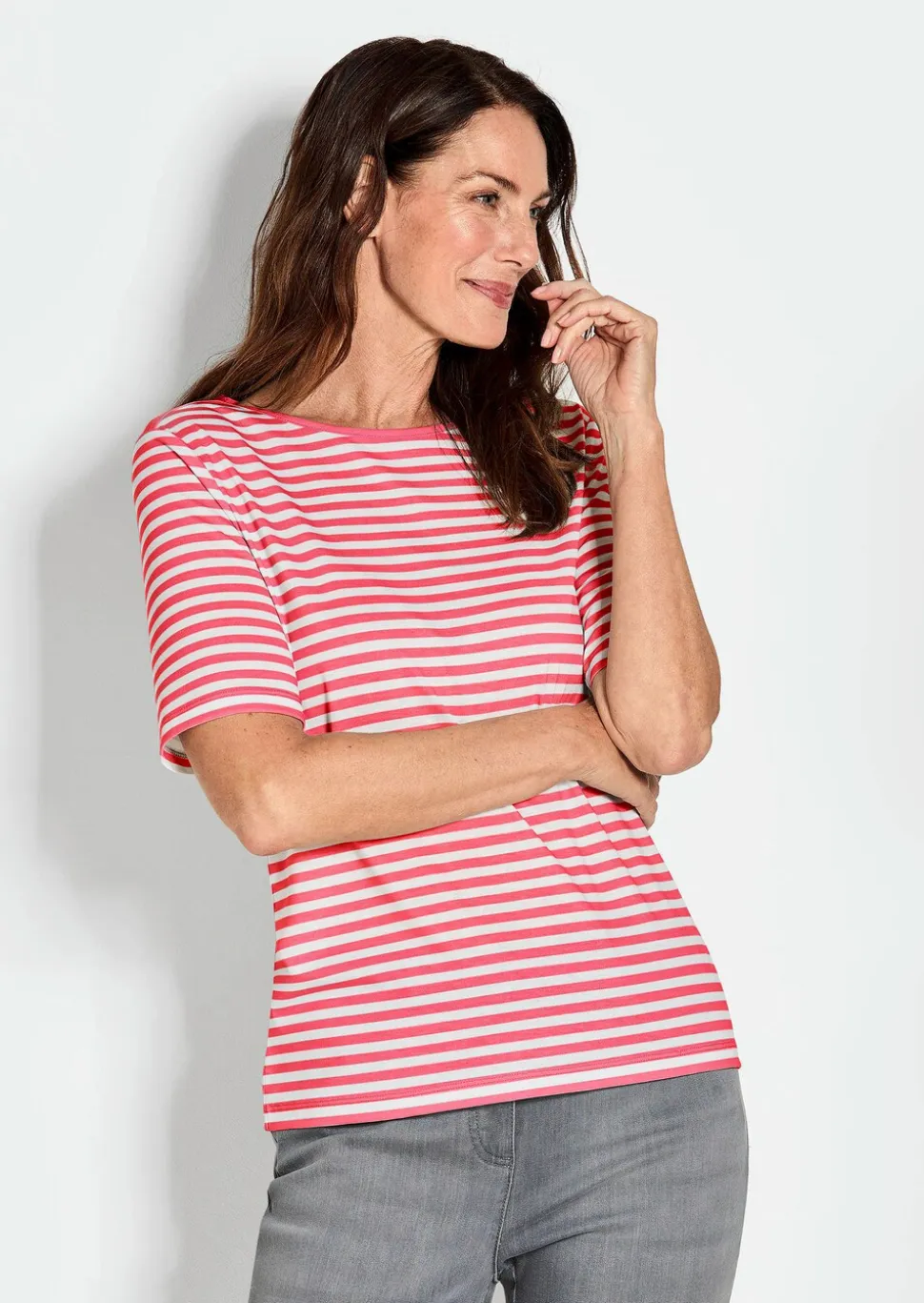 T-shirt à rayures en jersey de viscose