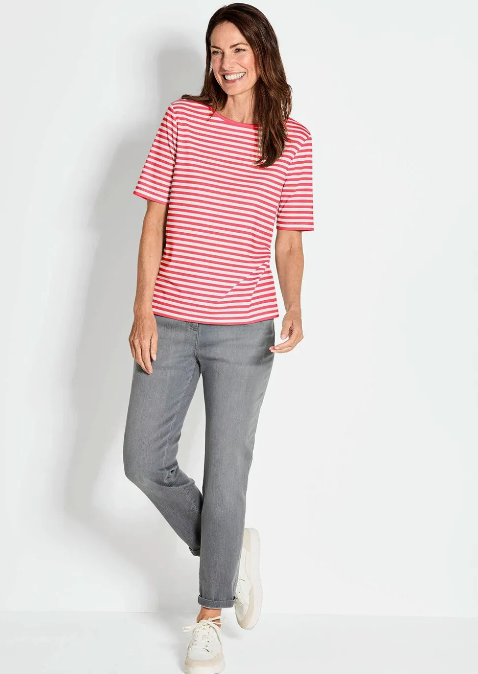 T-shirt à rayures en jersey de viscose
