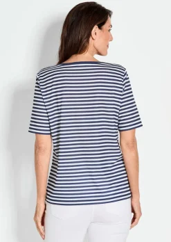 T-shirt à rayures en jersey de viscose