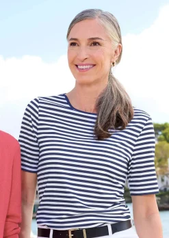 T-shirt à rayures en jersey de viscose