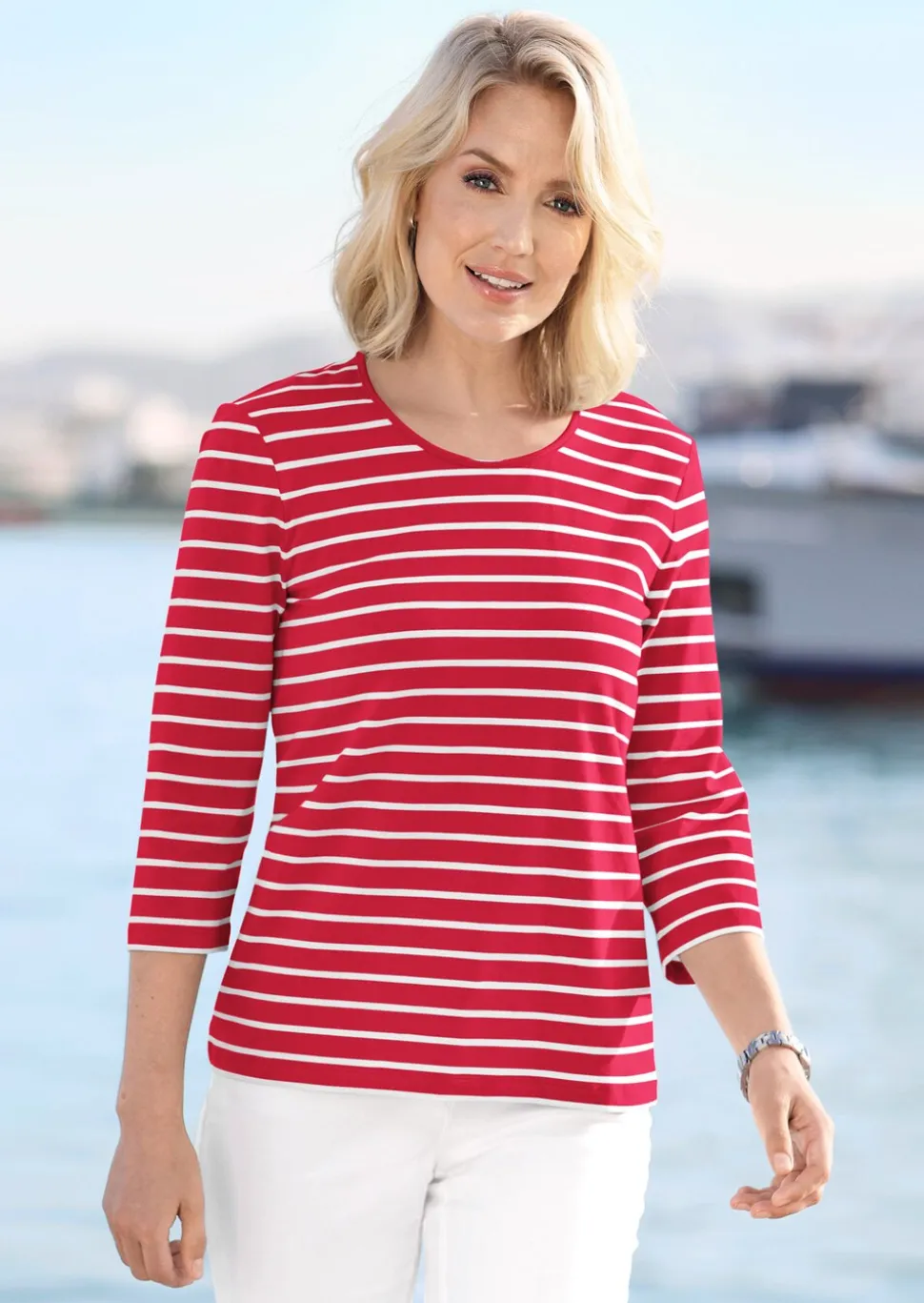 T-shirt à rayures multicolores