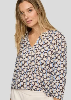 Tunique en pure viscose avec imprimé graphique