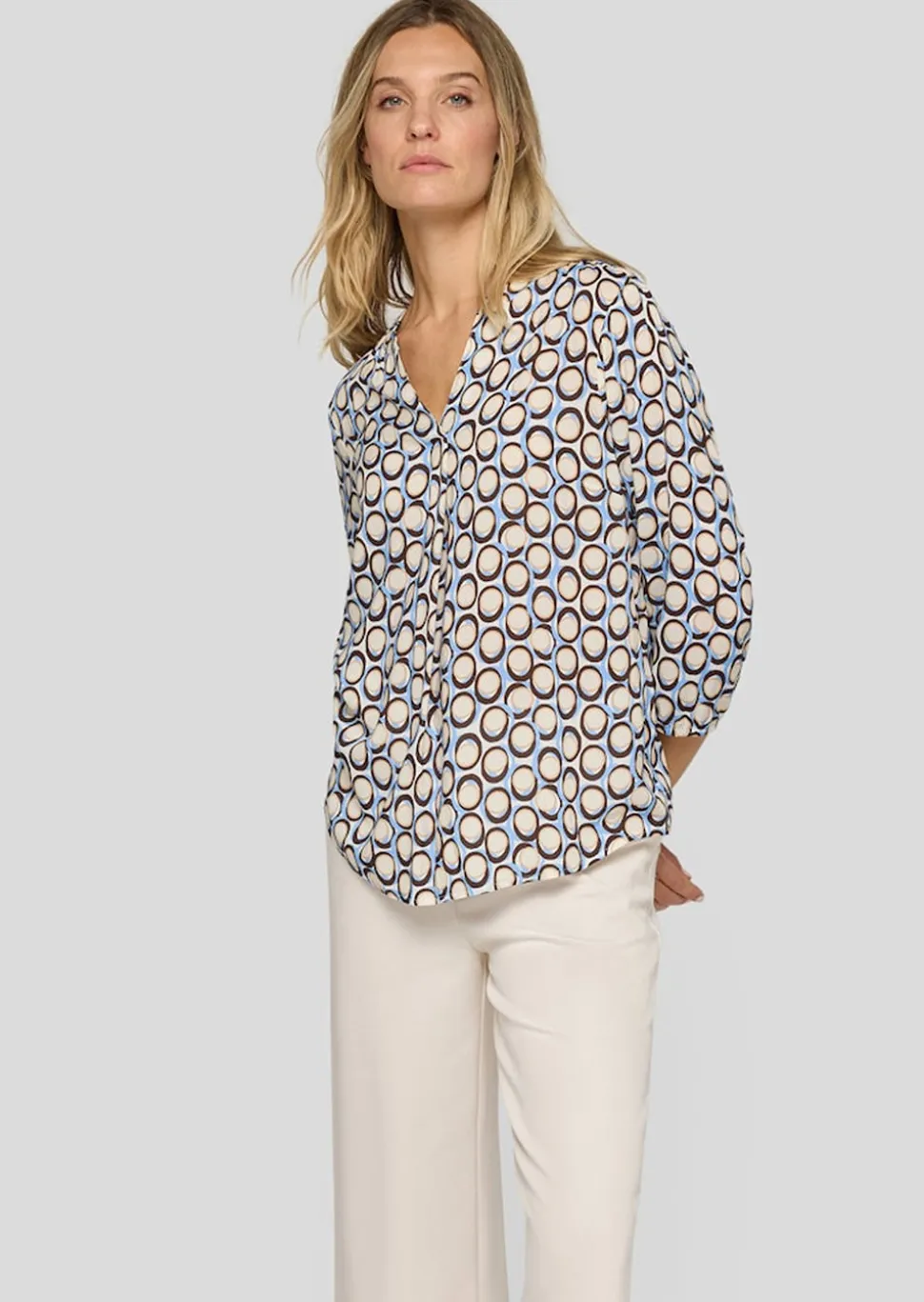Tunique en pure viscose avec imprimé graphique