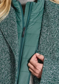 Veste aspect 2-en-1, avec empiècement matelassé