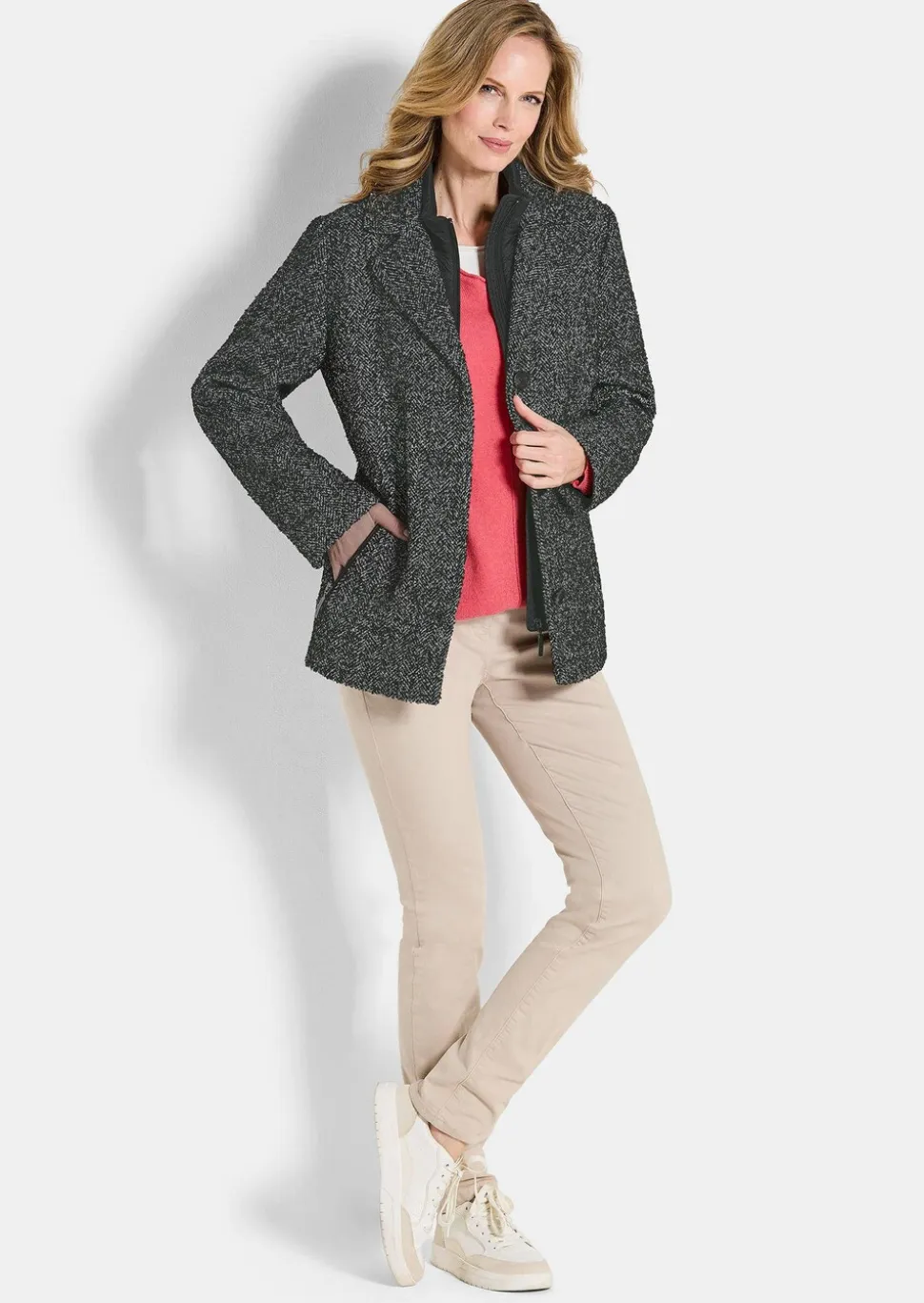 Veste aspect 2-en-1, avec empiècement matelassé