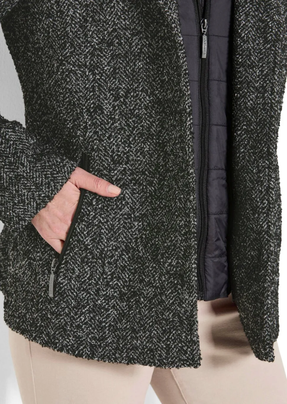 Veste aspect 2-en-1, avec empiècement matelassé