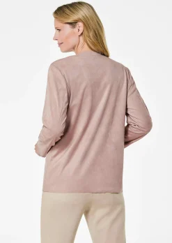 Veste aspect velours avec col bénitier