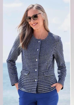 Veste avec motif, aspect carreaux