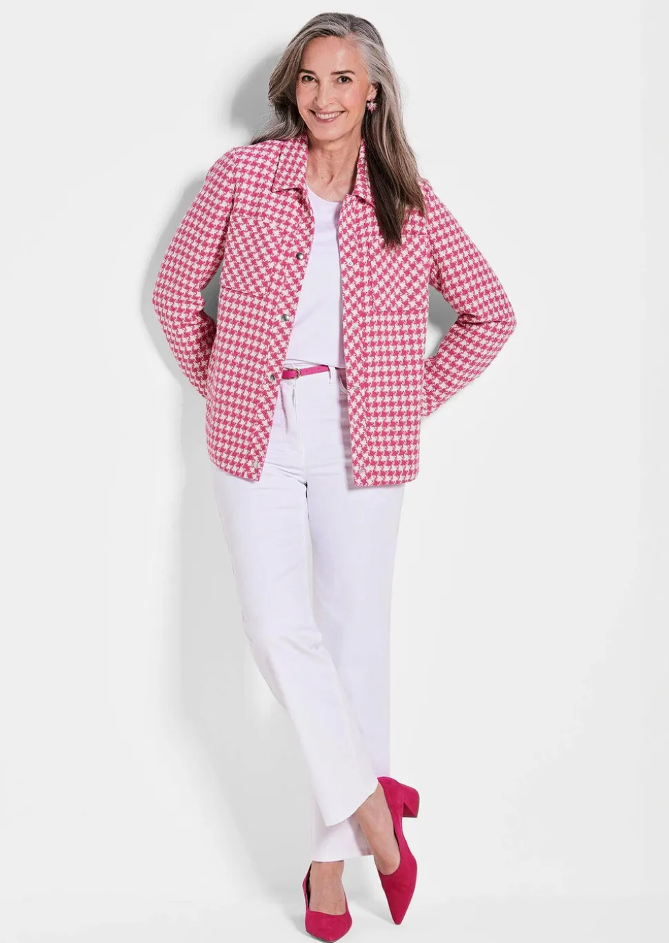 Veste avec motif pied-de-poule