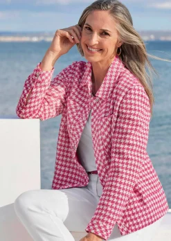 Veste avec motif pied-de-poule