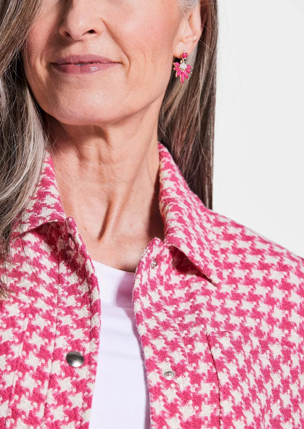 Veste avec motif pied-de-poule