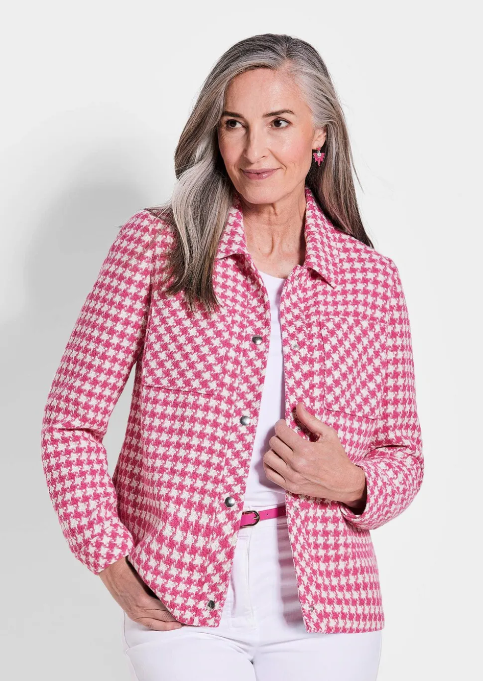 Veste avec motif pied-de-poule