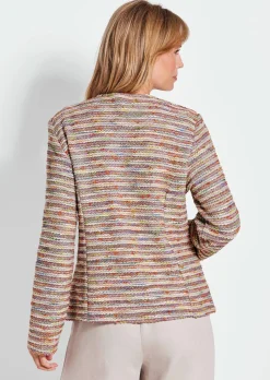 Veste bouclette à rayures