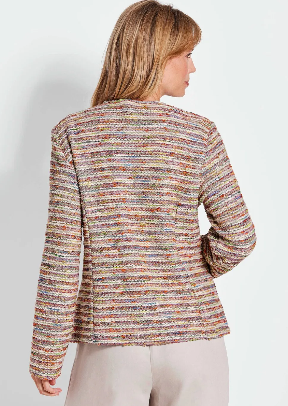 Veste bouclette à rayures