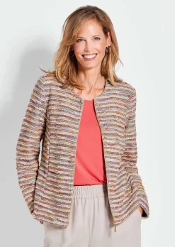 Veste bouclette à rayures