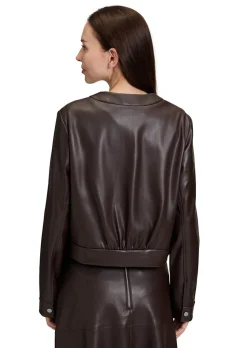 Veste courte en similicuir suédé