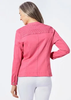 Veste en jean à dentelle ajourée