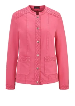 Veste en jean à dentelle ajourée