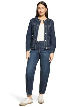 Veste en jean féminine, sans col