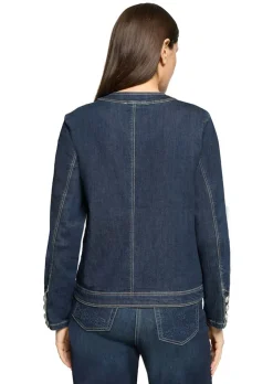 Veste en jean féminine, sans col