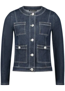 Veste en jean féminine, sans col